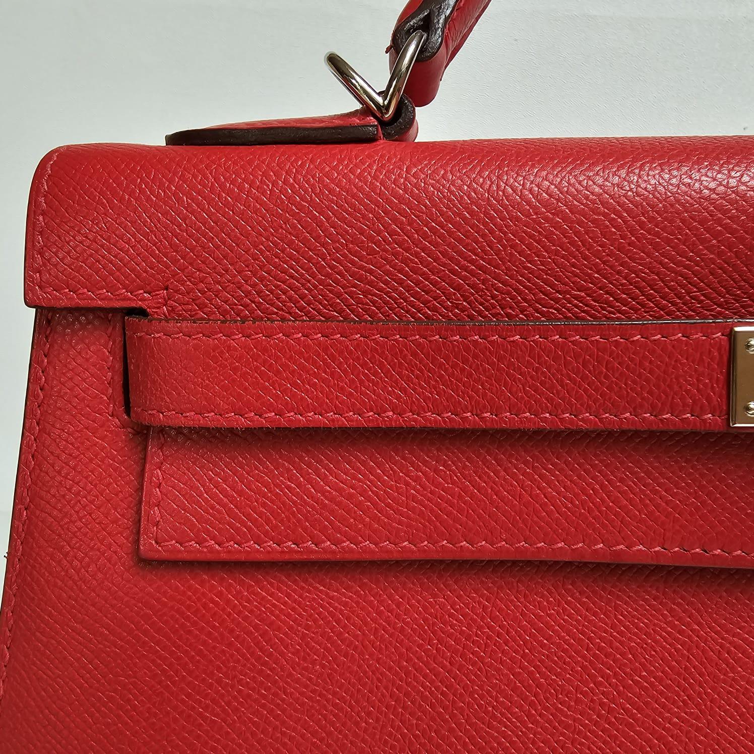 Hermes Rouge Casaque Epsom Sellier Kelly 32 Bag 6
