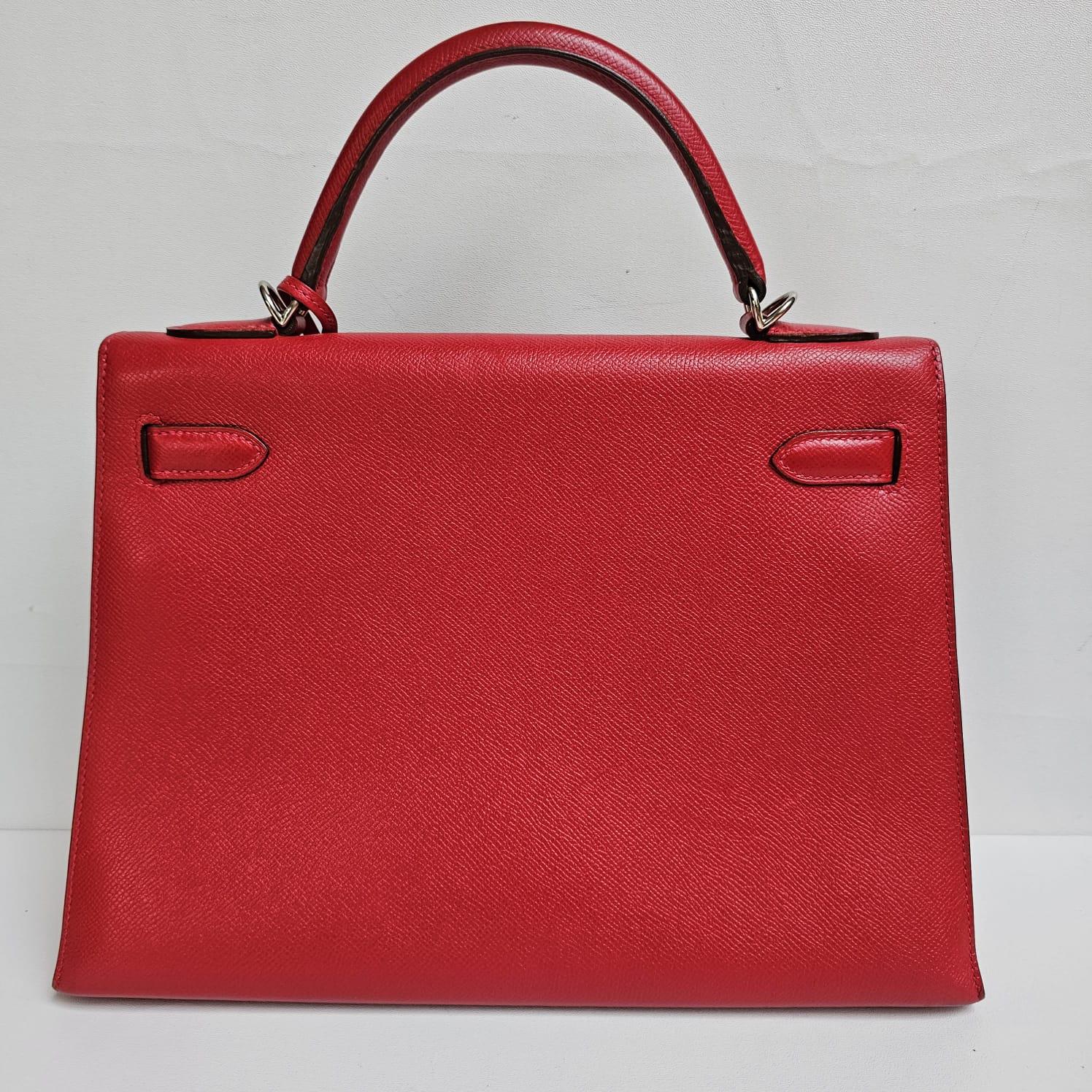 Red Hermes Rouge Casaque Epsom Sellier Kelly 32 Bag