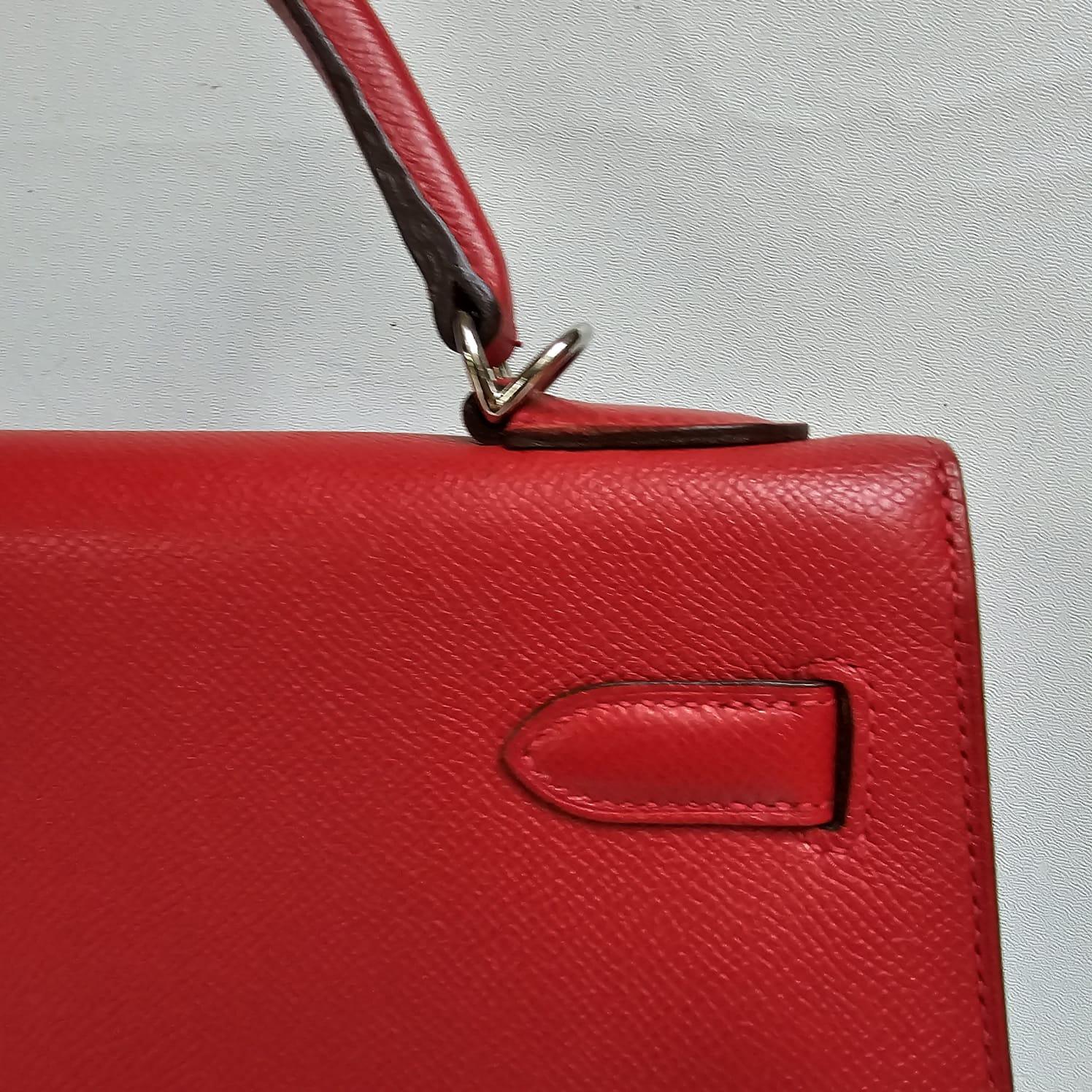 Women's Hermes Rouge Casaque Epsom Sellier Kelly 32 Bag