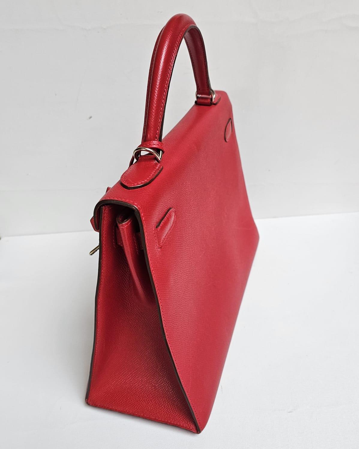 Hermes Rouge Casaque Epsom Sellier Kelly 32 Bag 1