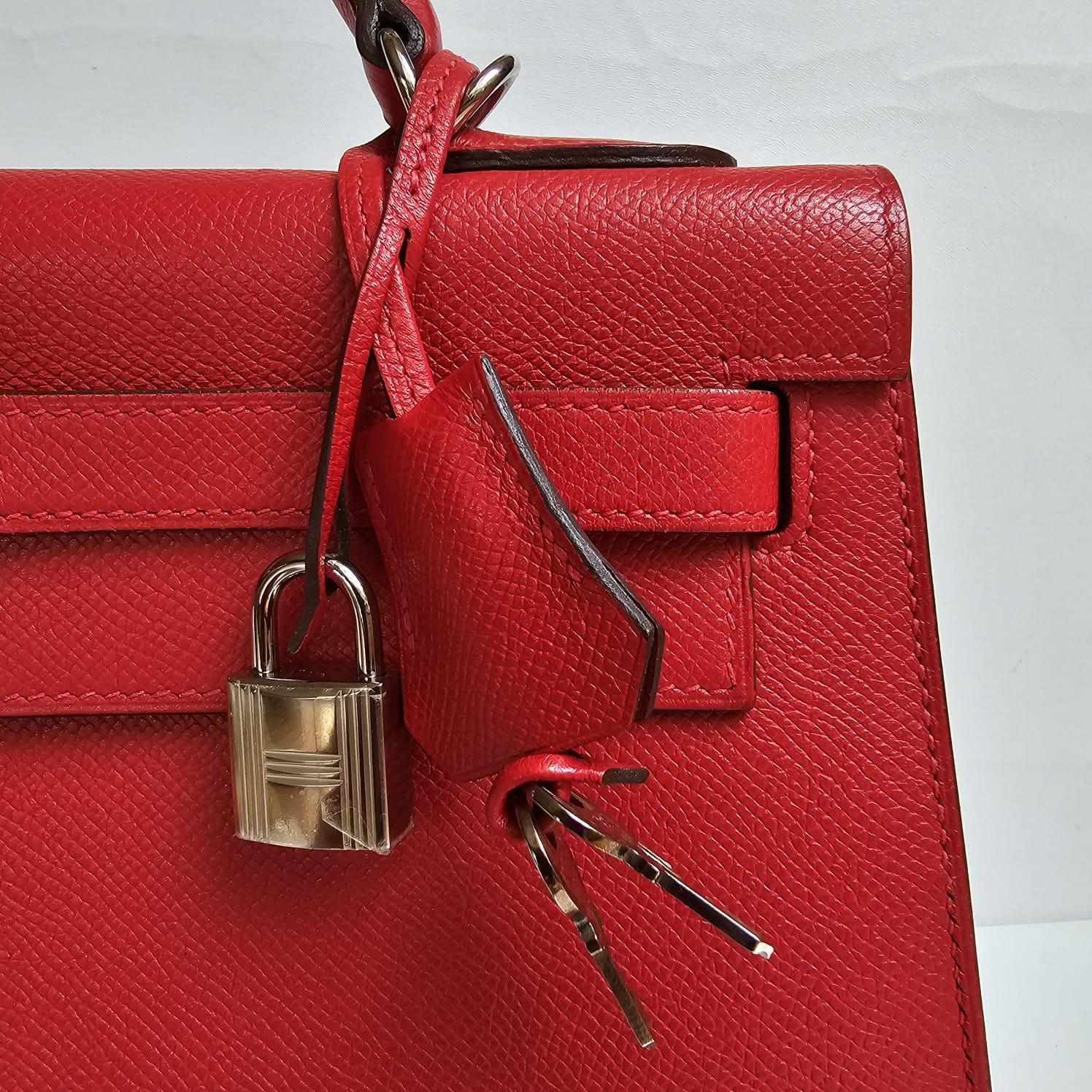 Hermes Rouge Casaque Epsom Sellier Kelly 32 Bag 2