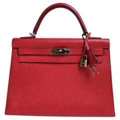 Hermes Rouge Casaque Epsom Sellier Kelly 32 Tasche