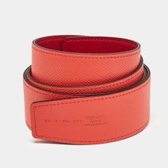 Hermès Rouge Casaque/Jaipur Epsom Leather Reversible Belt Strap 95 CM