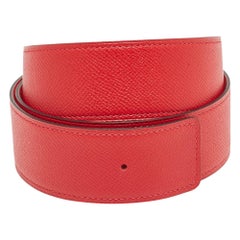 Hermès Rouge Casaque/Jaipur Epsom Leather Reversible Belt Strap 95 CM