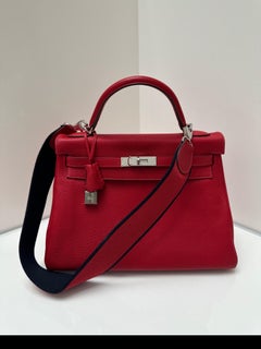 Hermes Rouge Casaque Kelly 32 Bag