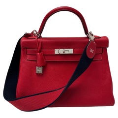 Hermes Rouge Casaque Kelly 32 Bag