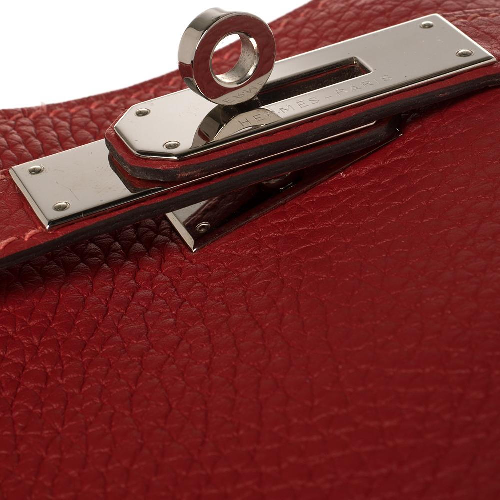Hermes Rouge Casaque/Rose Jaipur Togo Leather Palladium Hardware So Kelly 26 Bag 4
