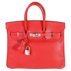 Hermès Rouge Casaque Swift Birkin 25 PHW