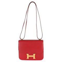 Hermes Kelly 28 Sellier Epsom Leather Rouge Casaque Red Gold Hardware For  Sale at 1stDibs