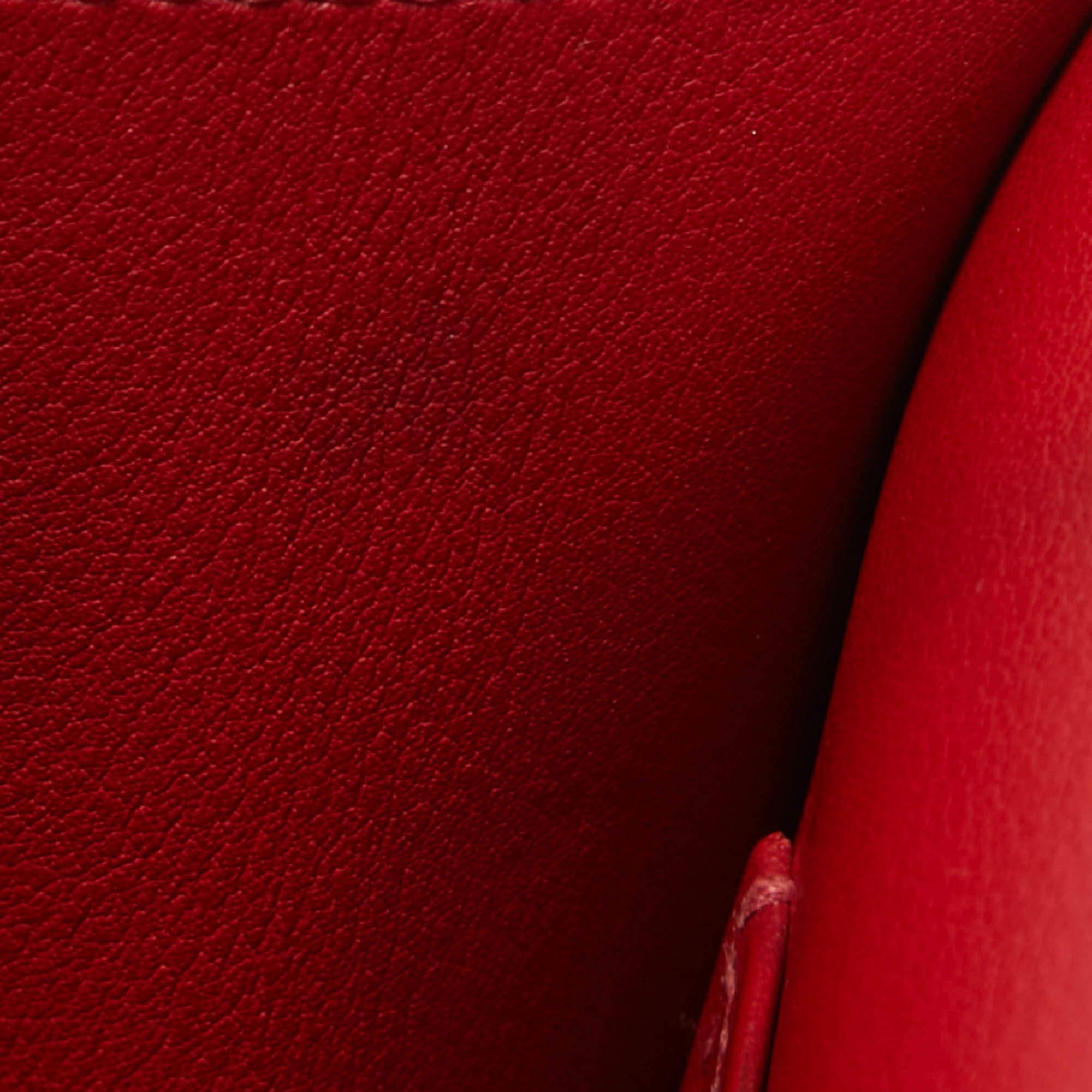 Hermes Rouge Casaque Swift Leather Palladium Finish Constance 18 Mini Bag 9