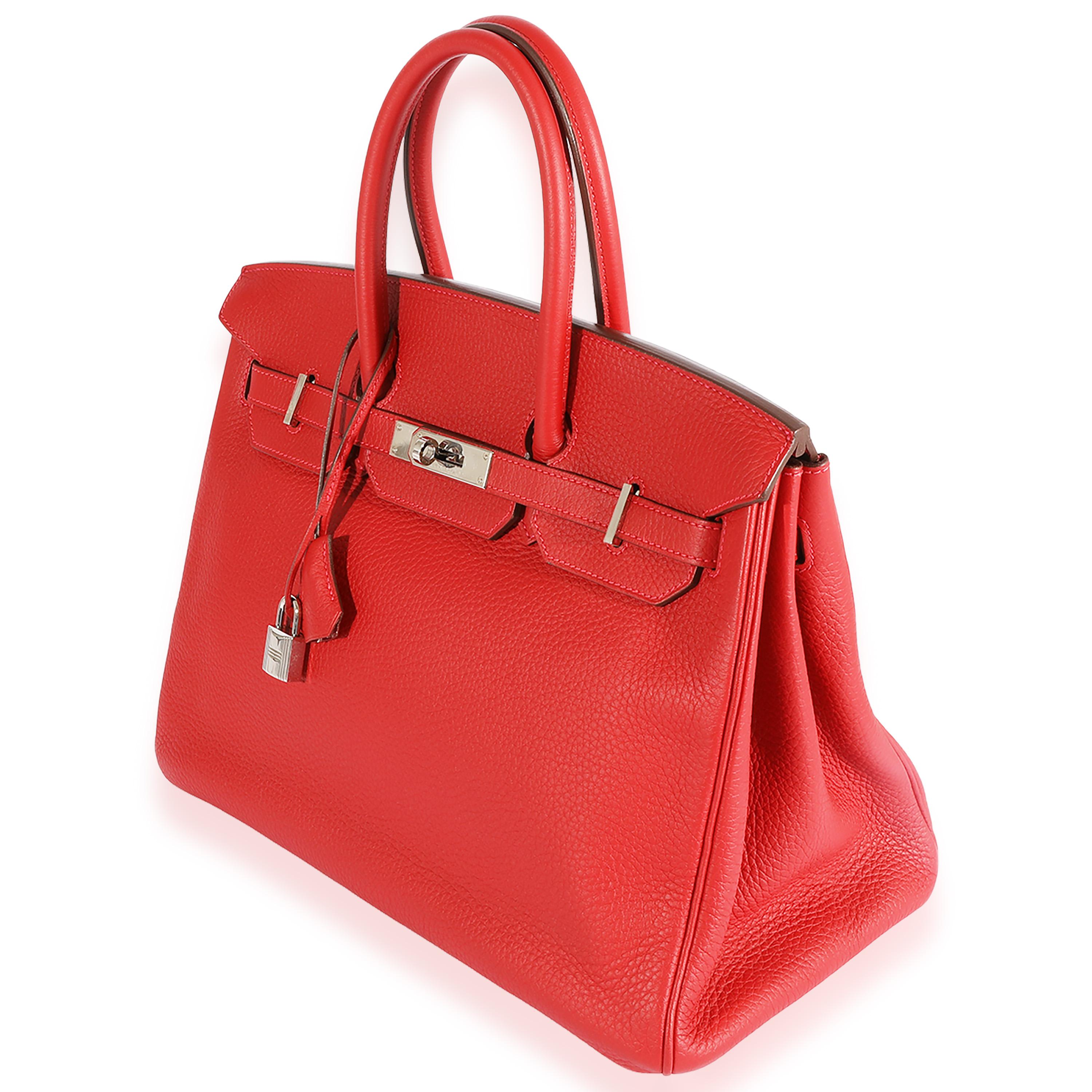 Hermès Rouge Casaque Togo Birkin 35 PHW In Excellent Condition In New York, NY