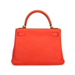 Hermès Rouge Casaque Togo Leather 28 cm Kelly Bag
