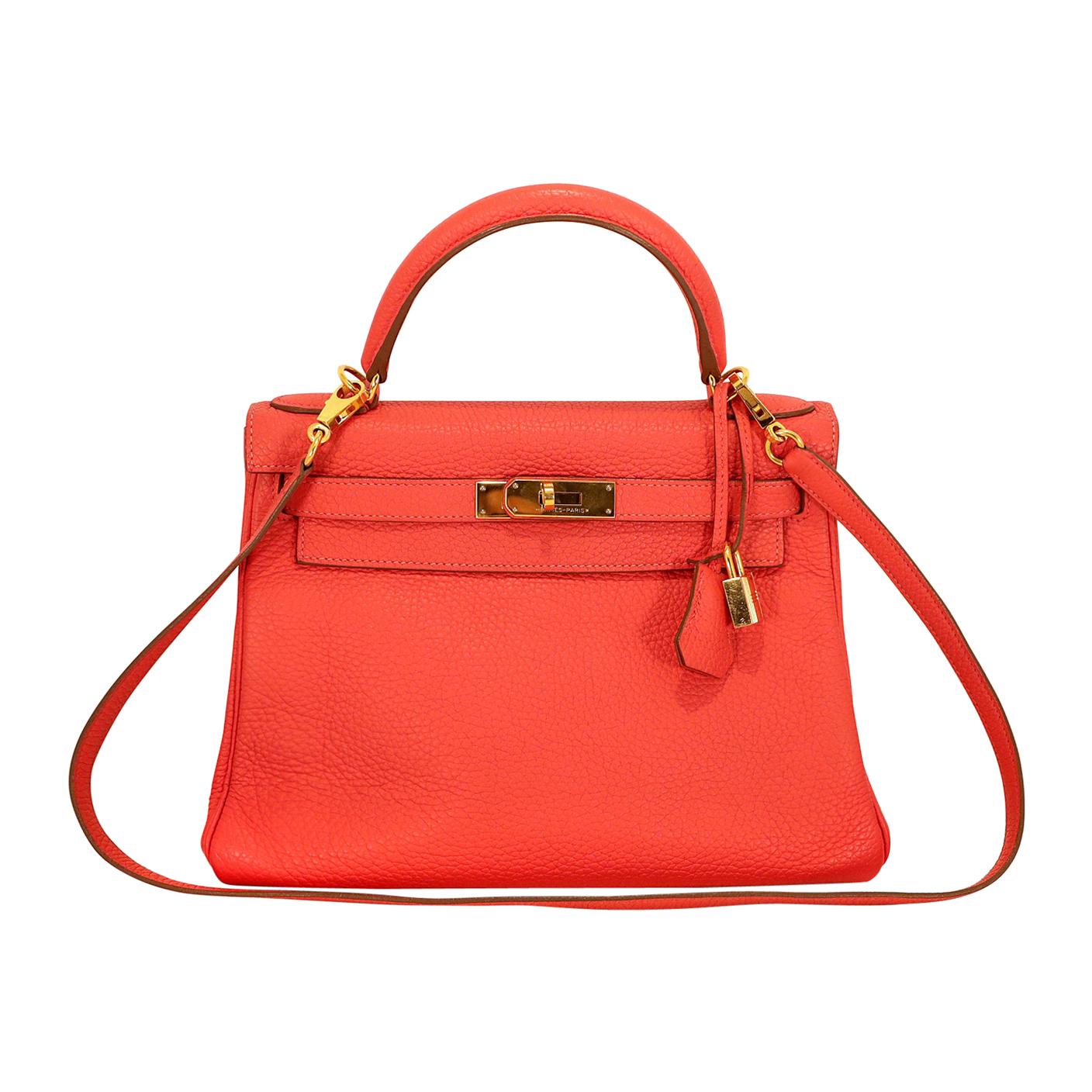 Hermès Rouge Casaque Togo Leather 28 cm Kelly Bag