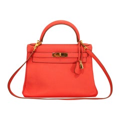 Hermès Rouge Casaque Togo Leather 28 cm Kelly Bag