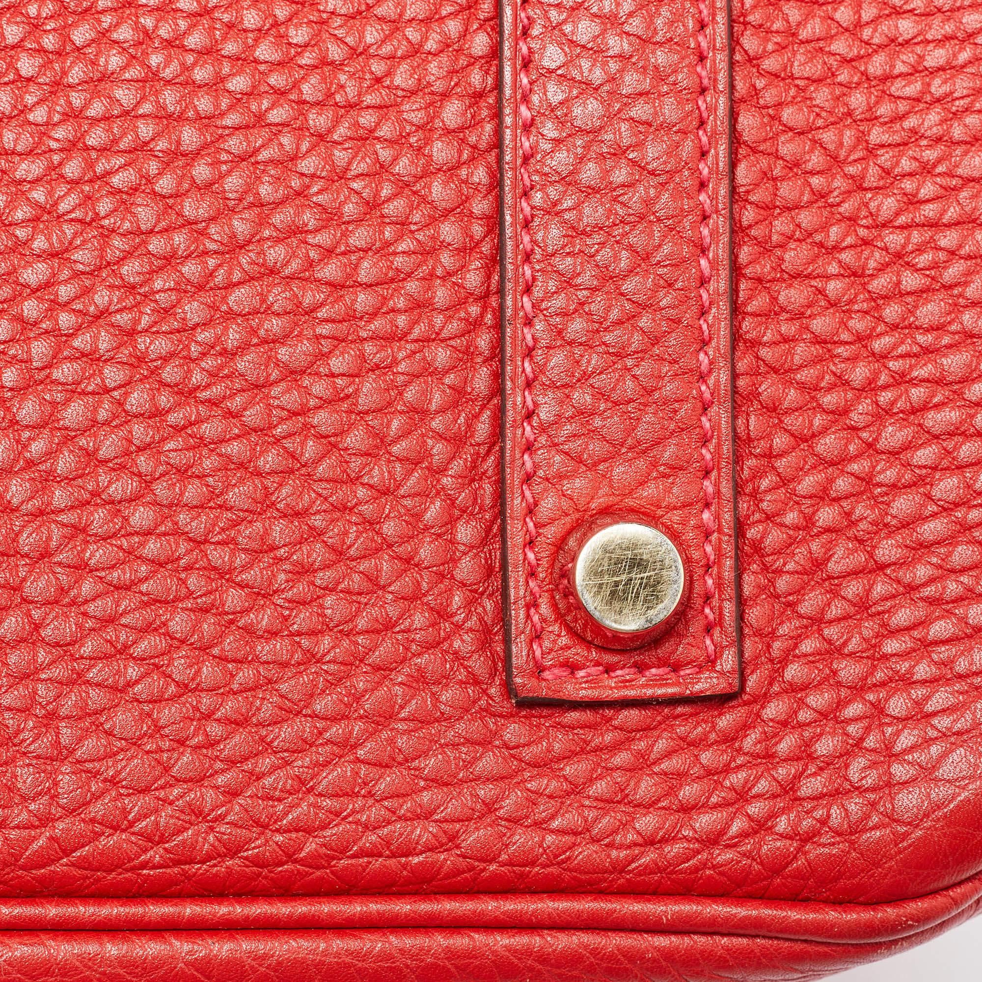 Women's Hermes Rouge Casaque Togo Leather Gold Finish Birkin 35 Bag For Sale