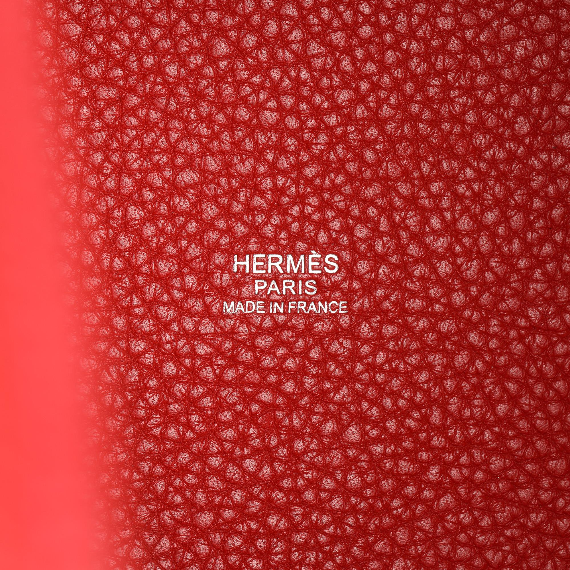 Hermès ROUGE CASAQUE TOGO LEATHER PICOTIN LOCK 18 2