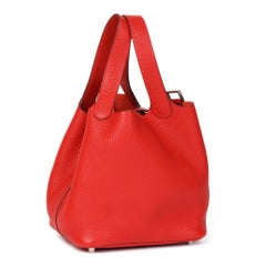 Hermès ROUGE CASAQUE TOGO LEATHER PICOTIN LOCK 18