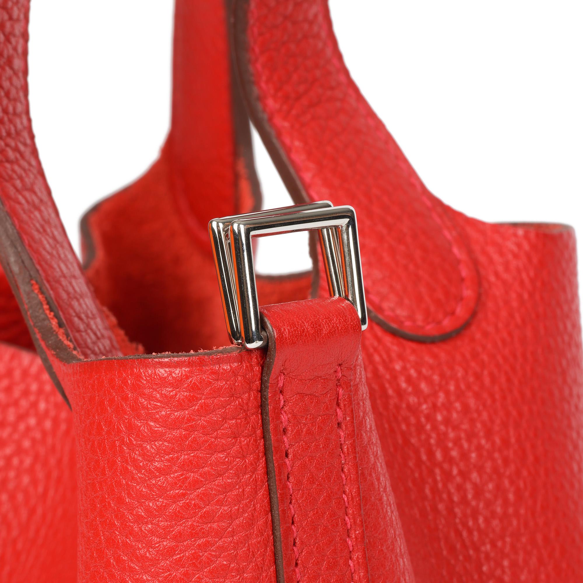 Women's Hermès ROUGE CASAQUE TOGO LEATHER PICOTIN LOCK 18