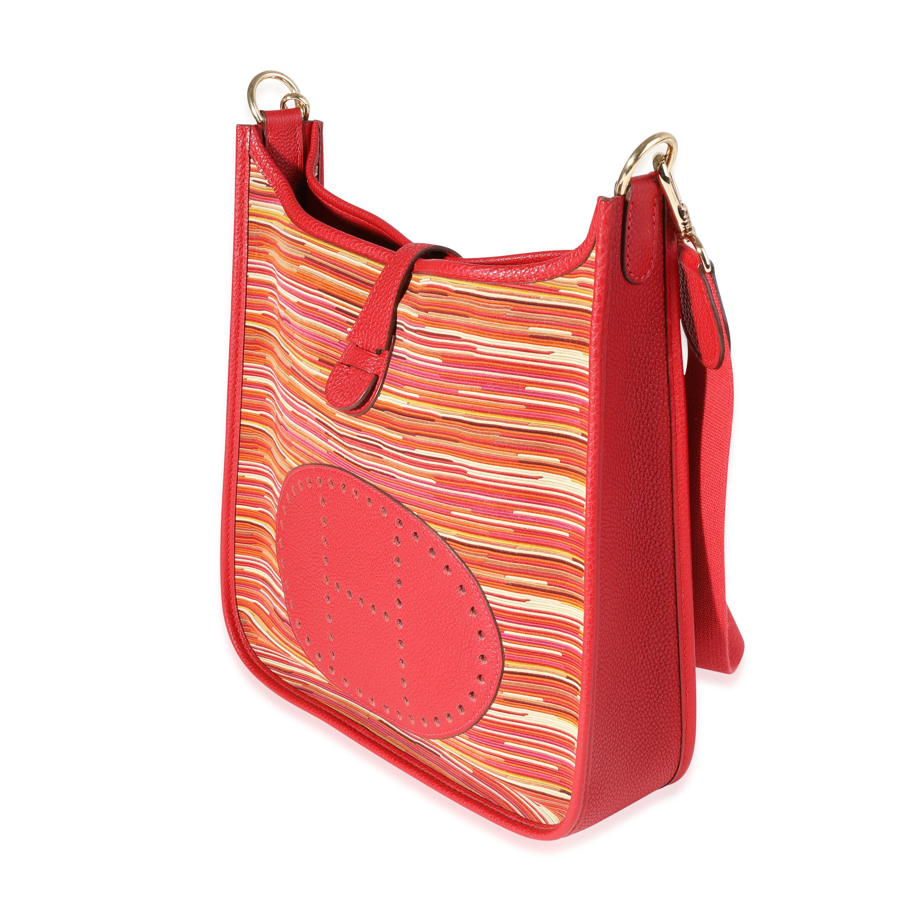 Hermès Rouge Casaque Togo & Vibrato Evelyne I 29 GHW In Excellent Condition In New York, NY