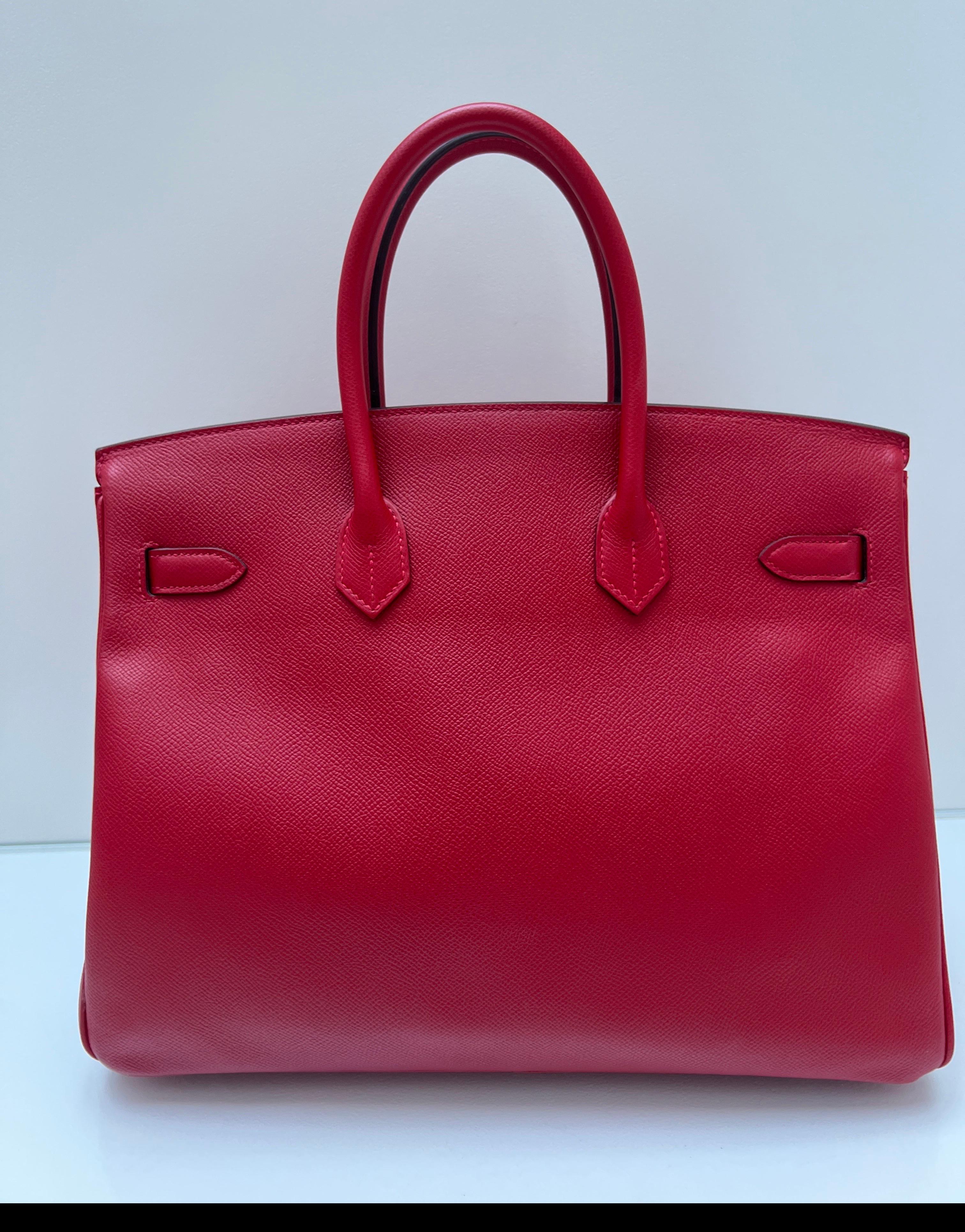 Hermes Rouge Casque Birkin 35 Bag 14