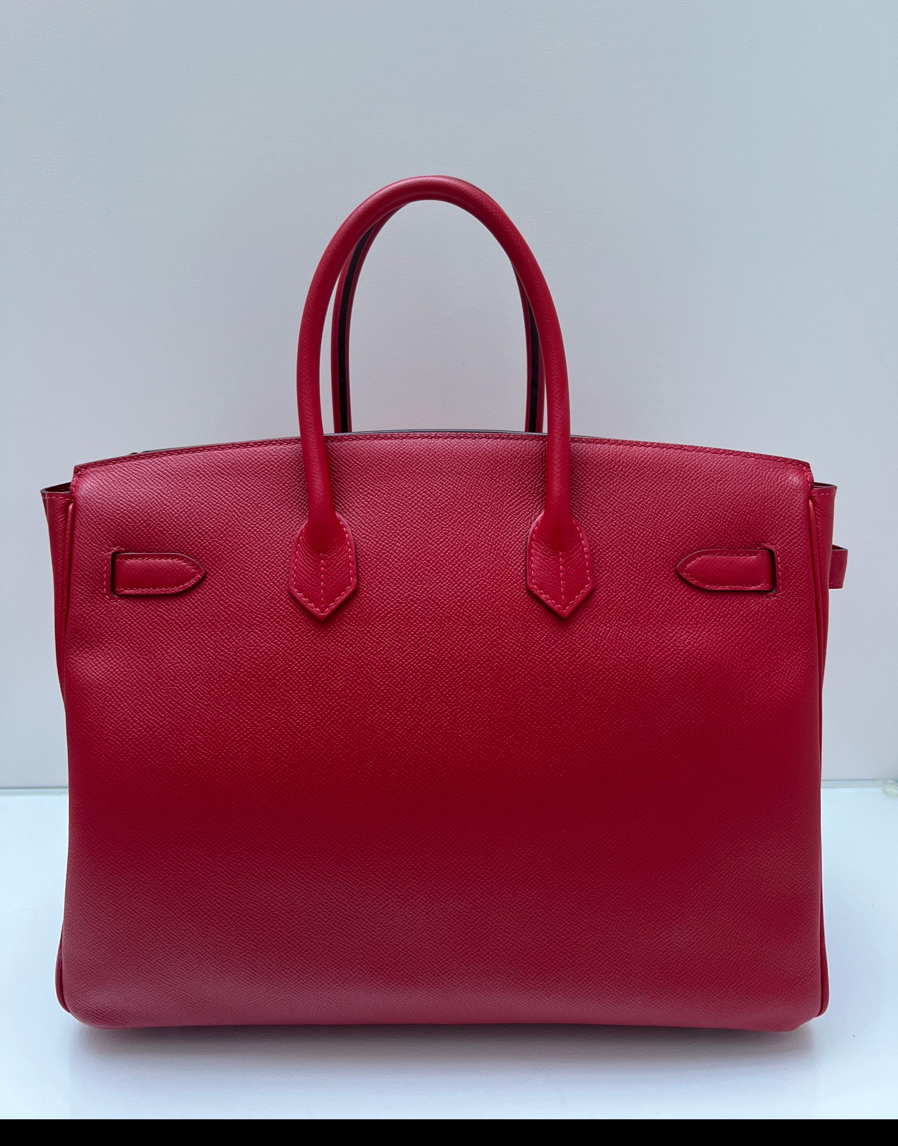 Women's or Men's Hermes Rouge Casque Birkin 35 Bag