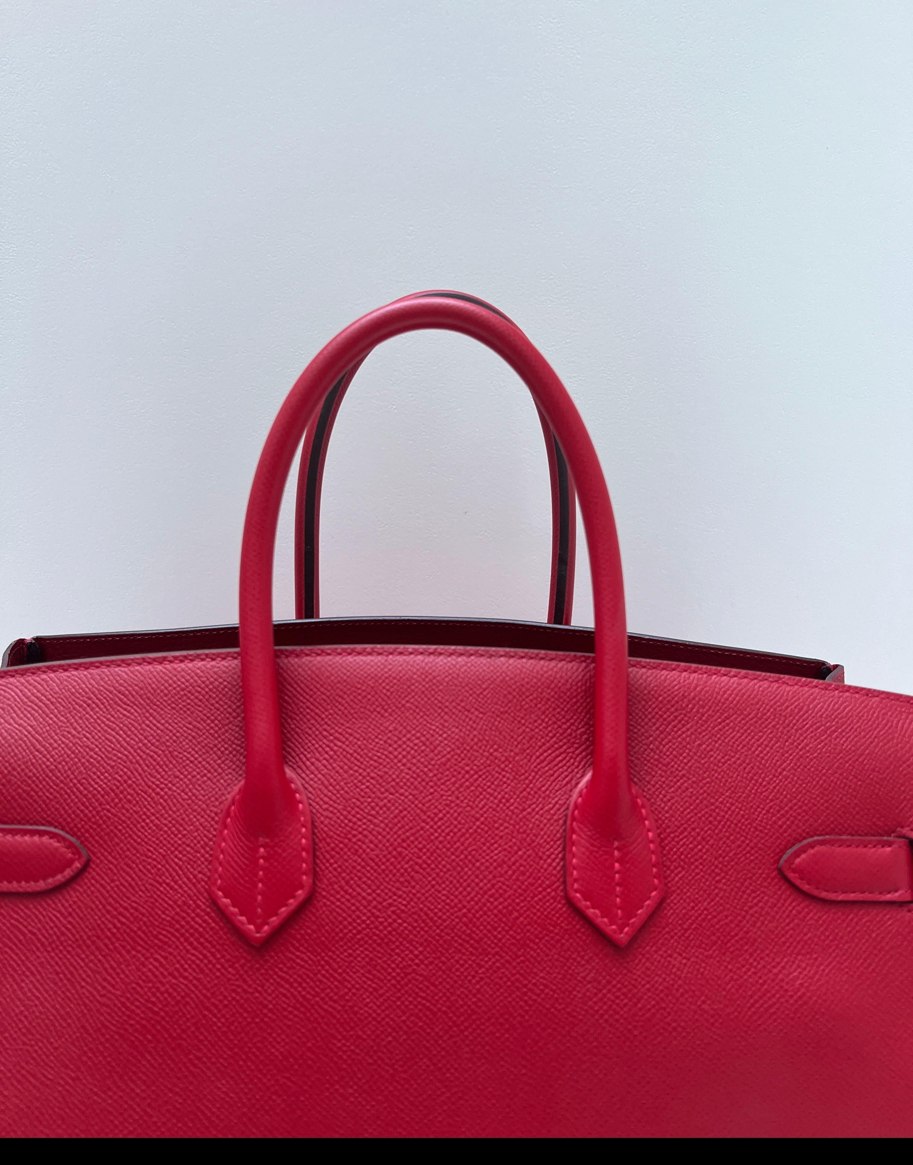 Hermes Rouge Casque Birkin 35 Bag 1