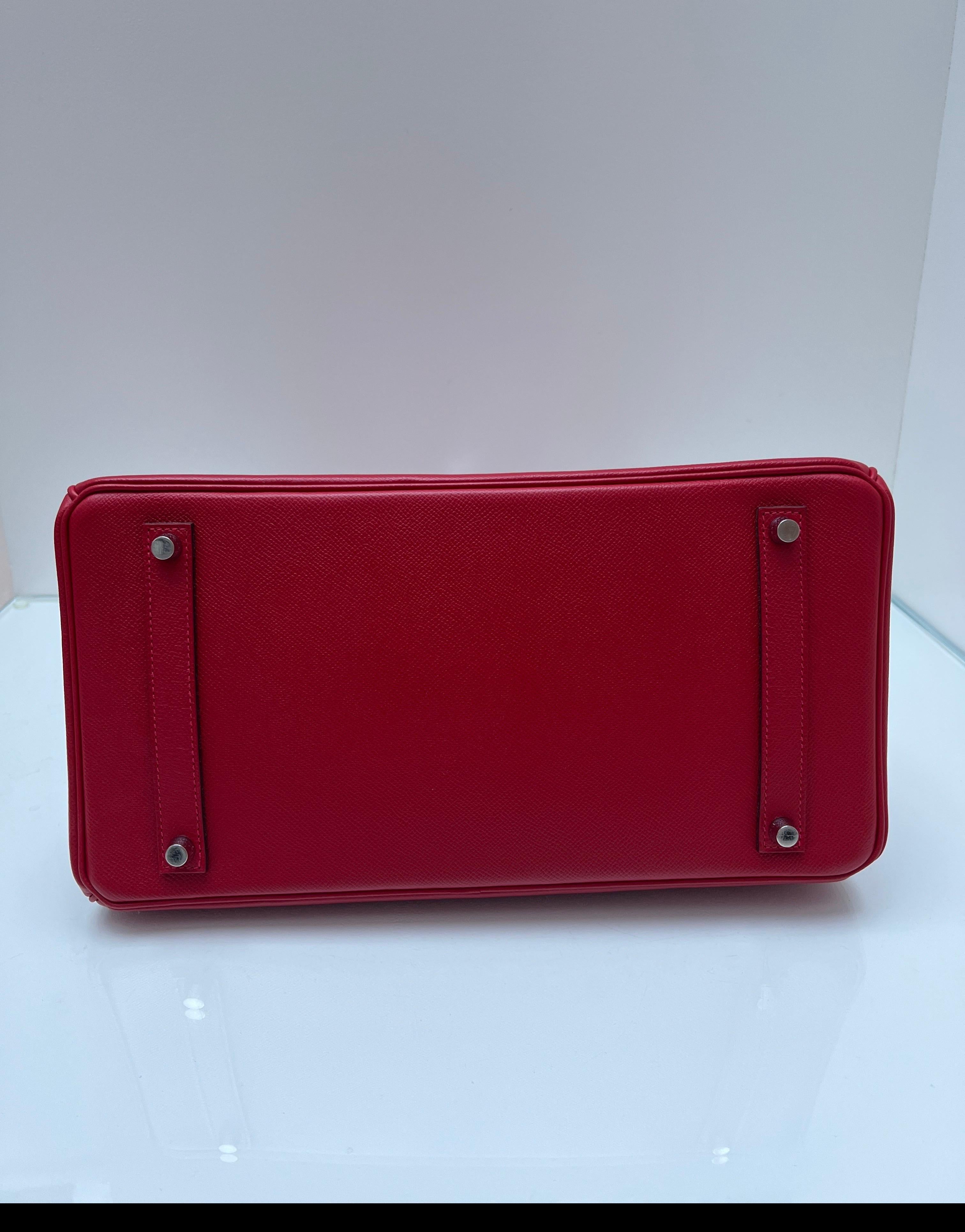 Hermes Rouge Casque Birkin 35 Bag 2