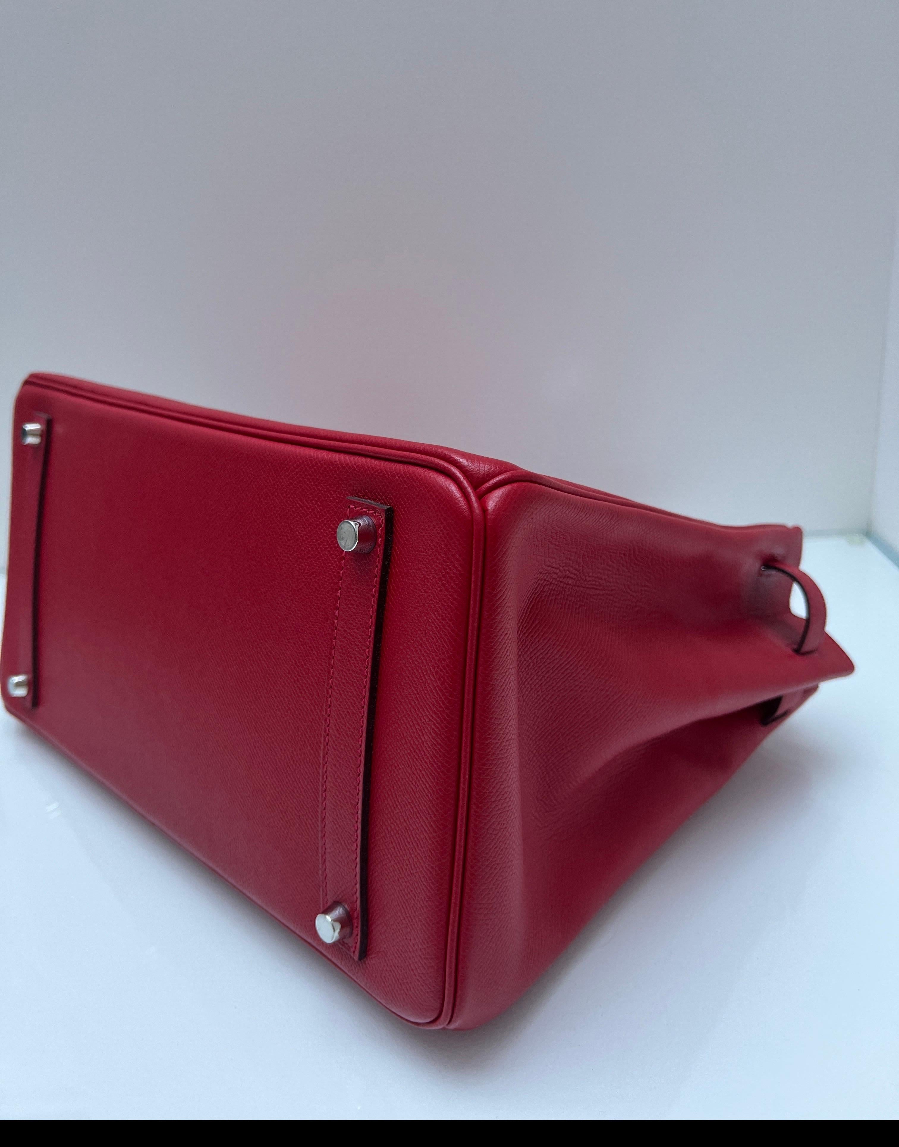 Hermes Rouge Casque Birkin 35 Bag 4