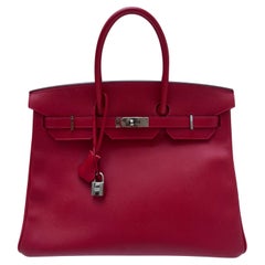 Hermes Rouge Casque Birkin 35 Bag