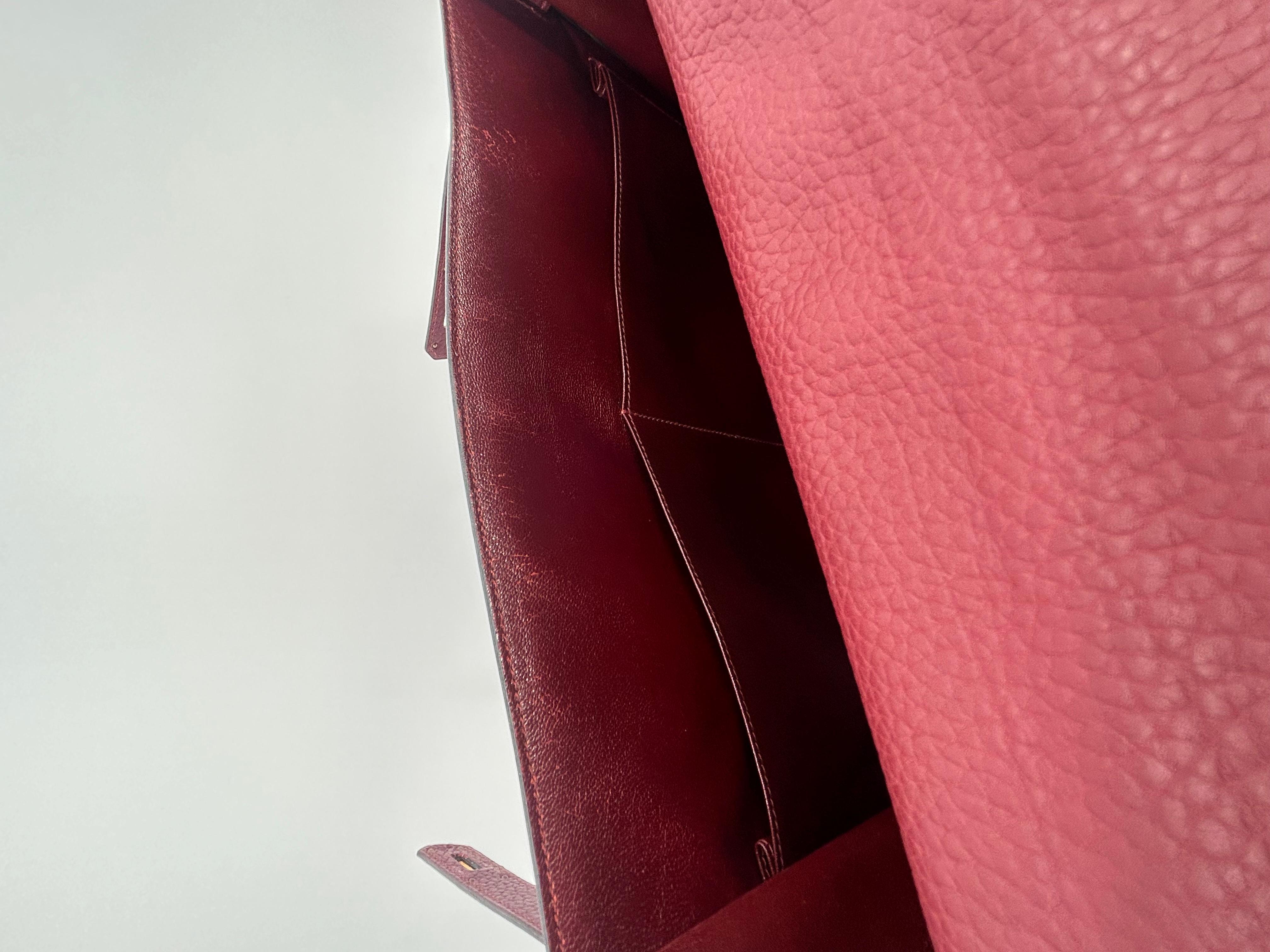 Hermes Rouge Clemence Leather Kelly 40 en vente 8