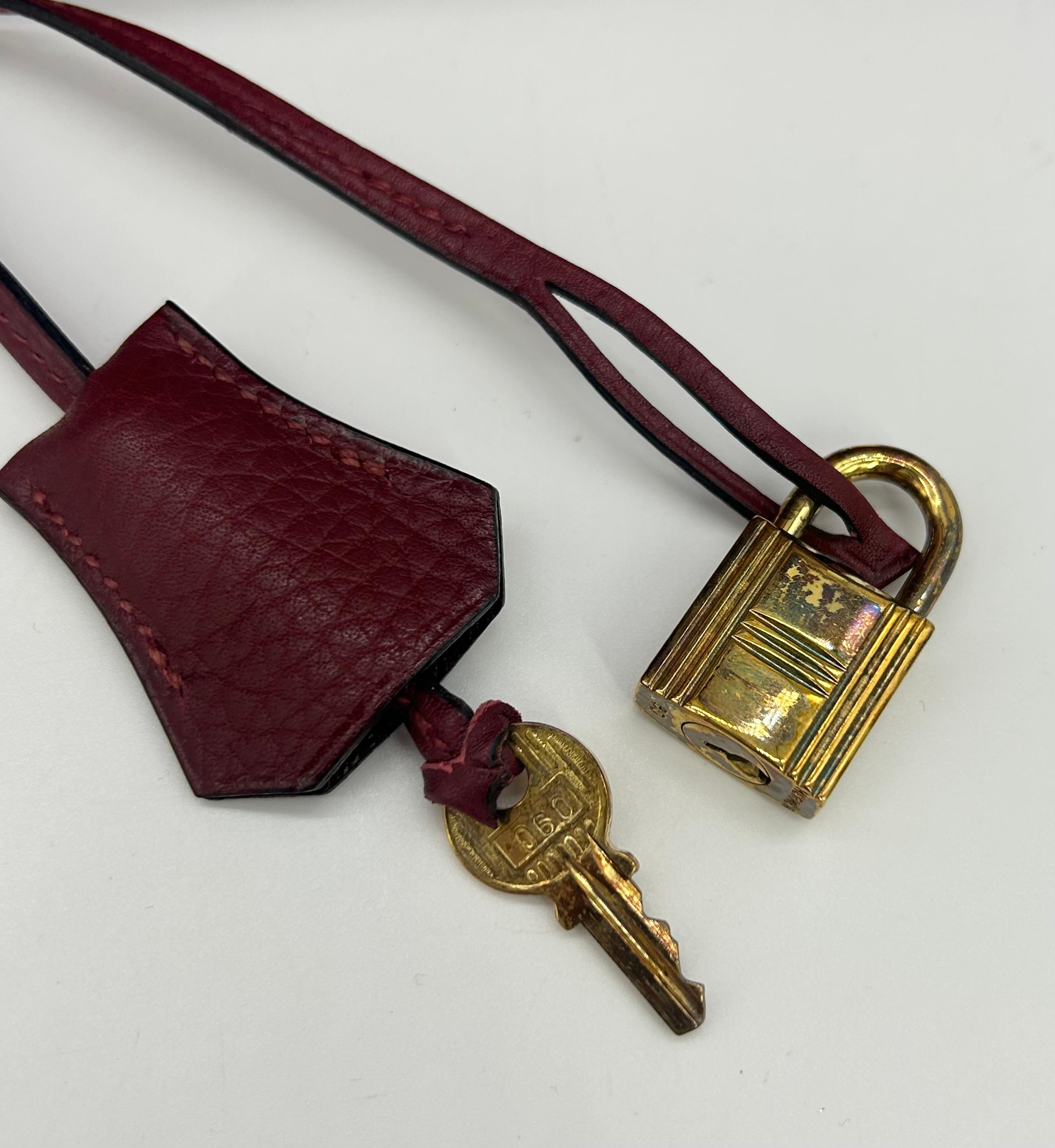 Hermes Rouge Clemence Leather Kelly 40 For Sale 2