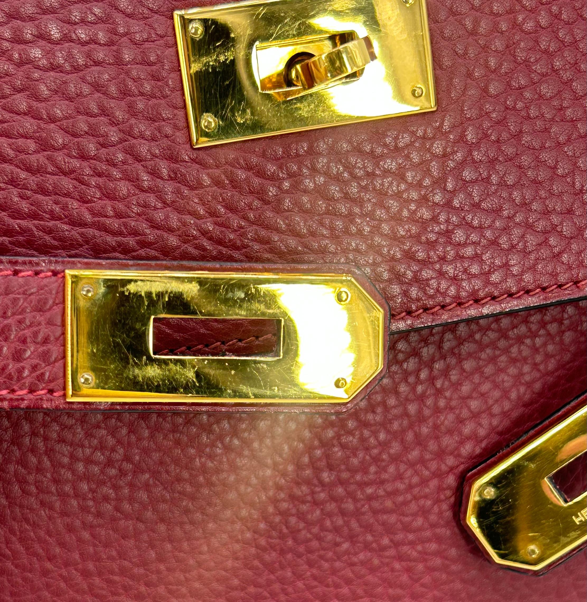 Hermes Rouge Clemence Leather Kelly 40 For Sale 4
