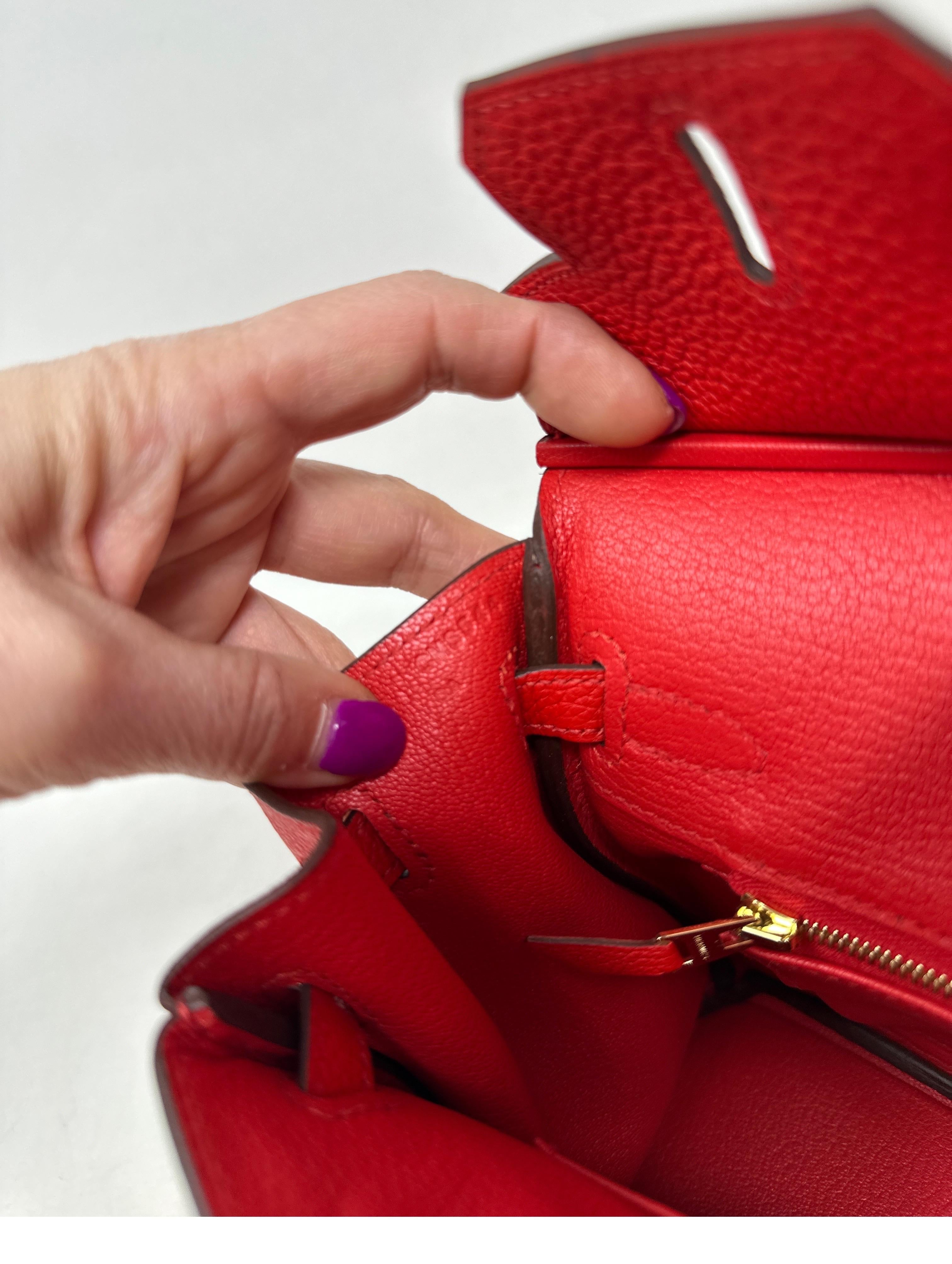 Hermes Rouge De Coeur Birkin 25 Bag 6