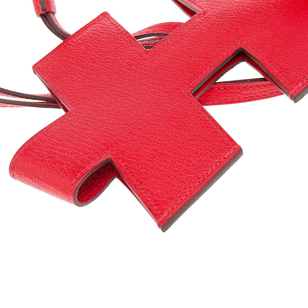 Women's Hermes Rouge De Coeur Cherve Leather H Tag Phone Case