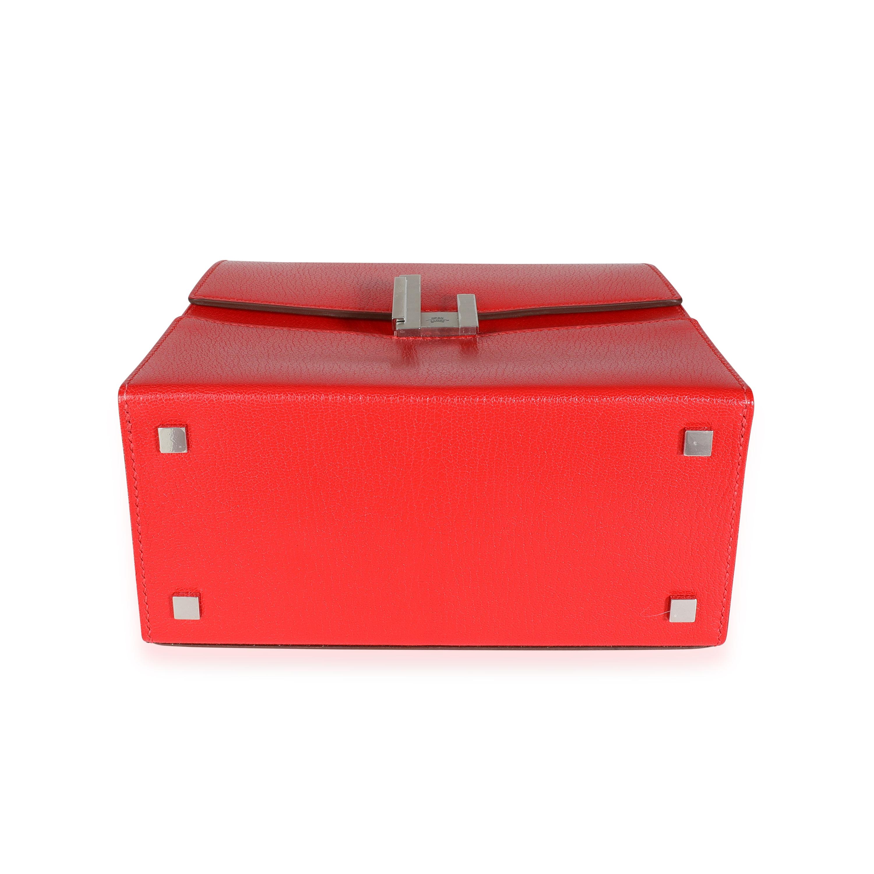 Hermès Rouge De Coeur Chévre Cinhetic Boxy Top Handle PHW 1