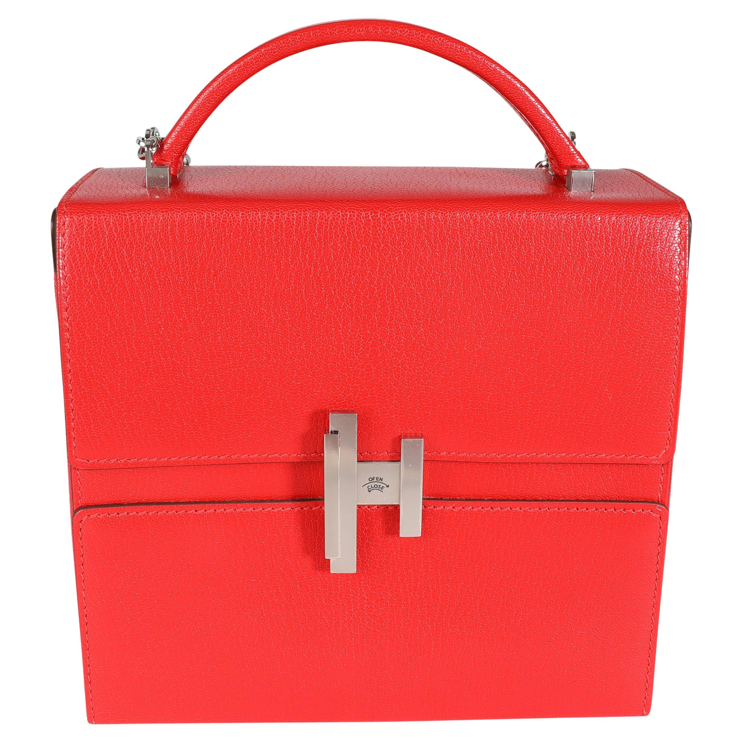 Hermès Rouge De Coeur Chévre Cinhetic Boxy Top Handle PHW