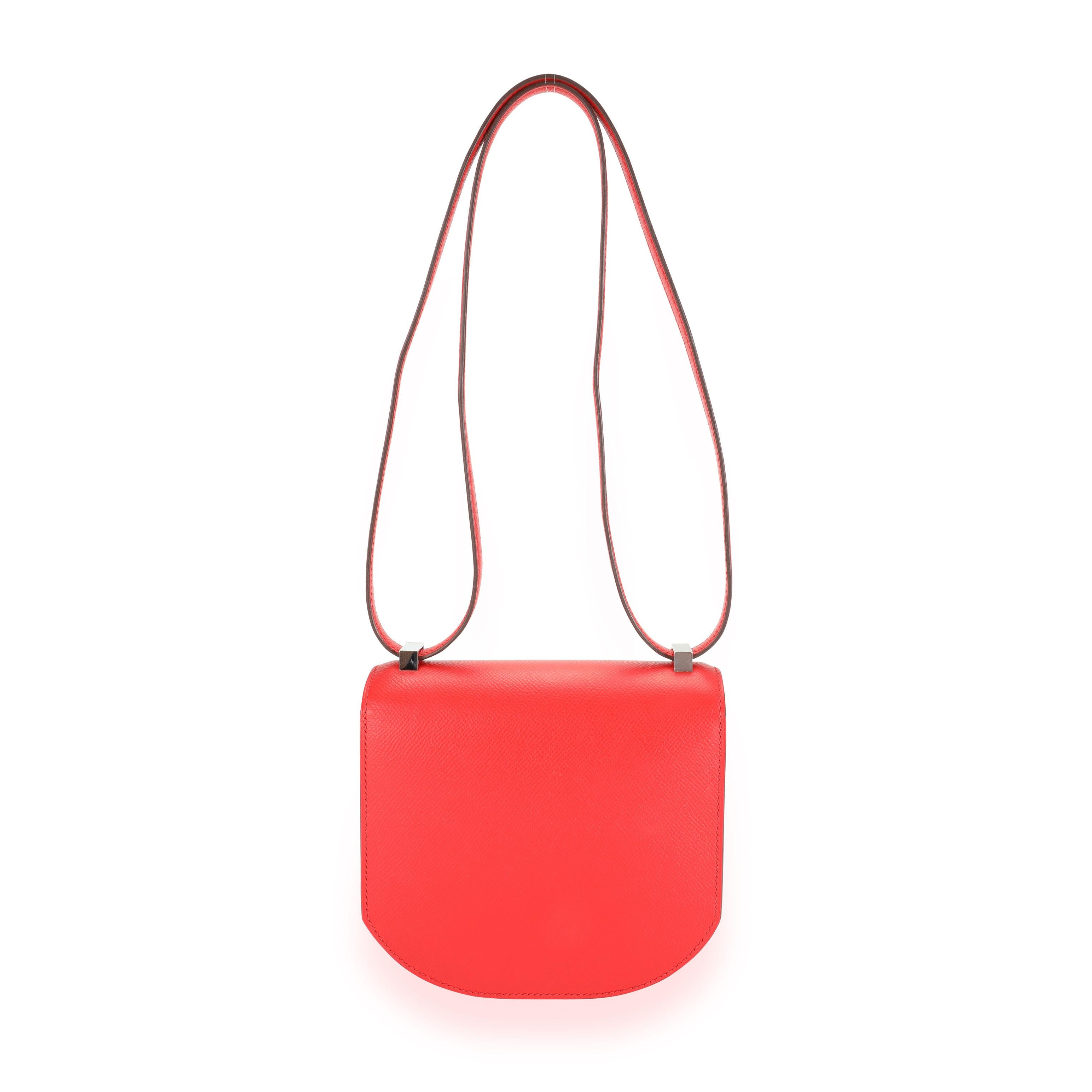 Red Hermès Rouge De Coeur Epsom Mosaique Au 24-17 Bag PHW For Sale