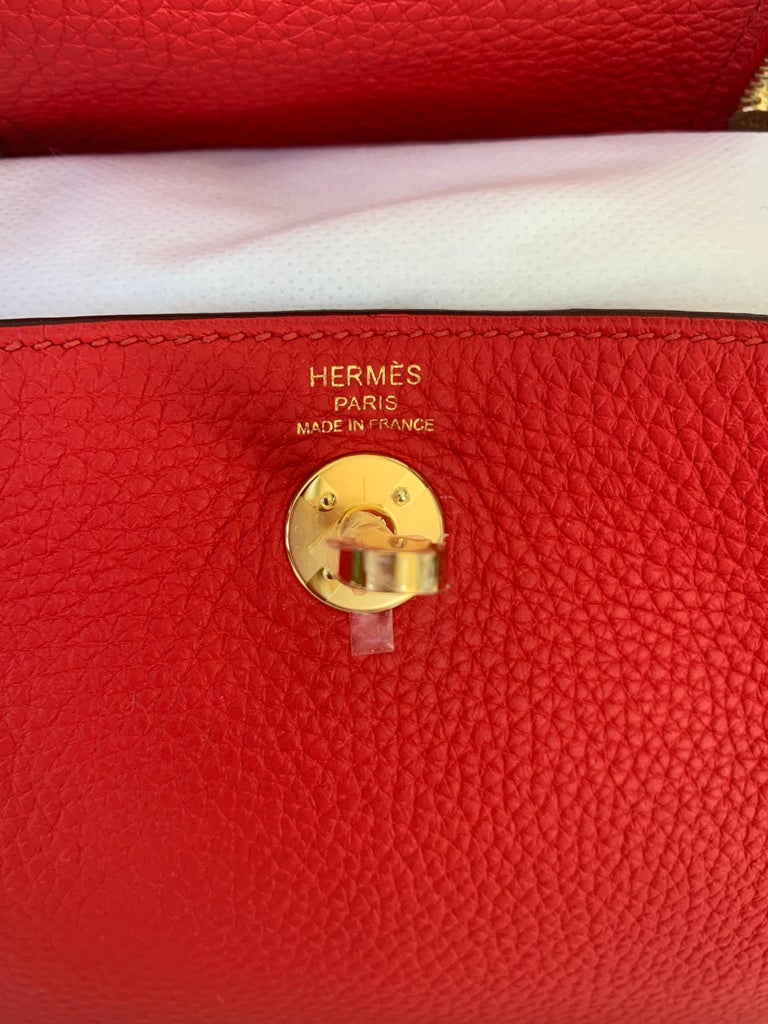 Hermes Mini Lindy Handbag Rouge de Coeur Red