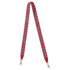 HERMES Rouge de Coeur rouge & Nord bleu SANGLE ZIGZAG 25mm Sac Bandoulière