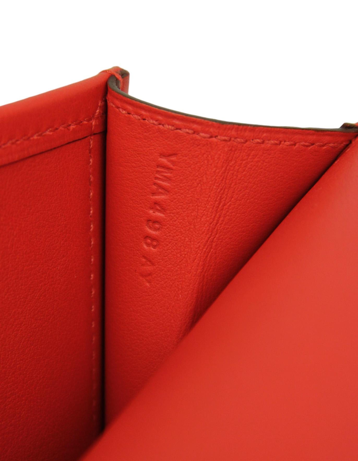 Hermes Rouge De Coeur Swift Leather & Alligator Jige Elan 29 Touch Clutch Bag 3