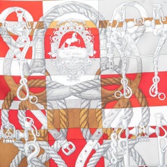 Hermès Rouge Della Cavalleria Silk Scarf