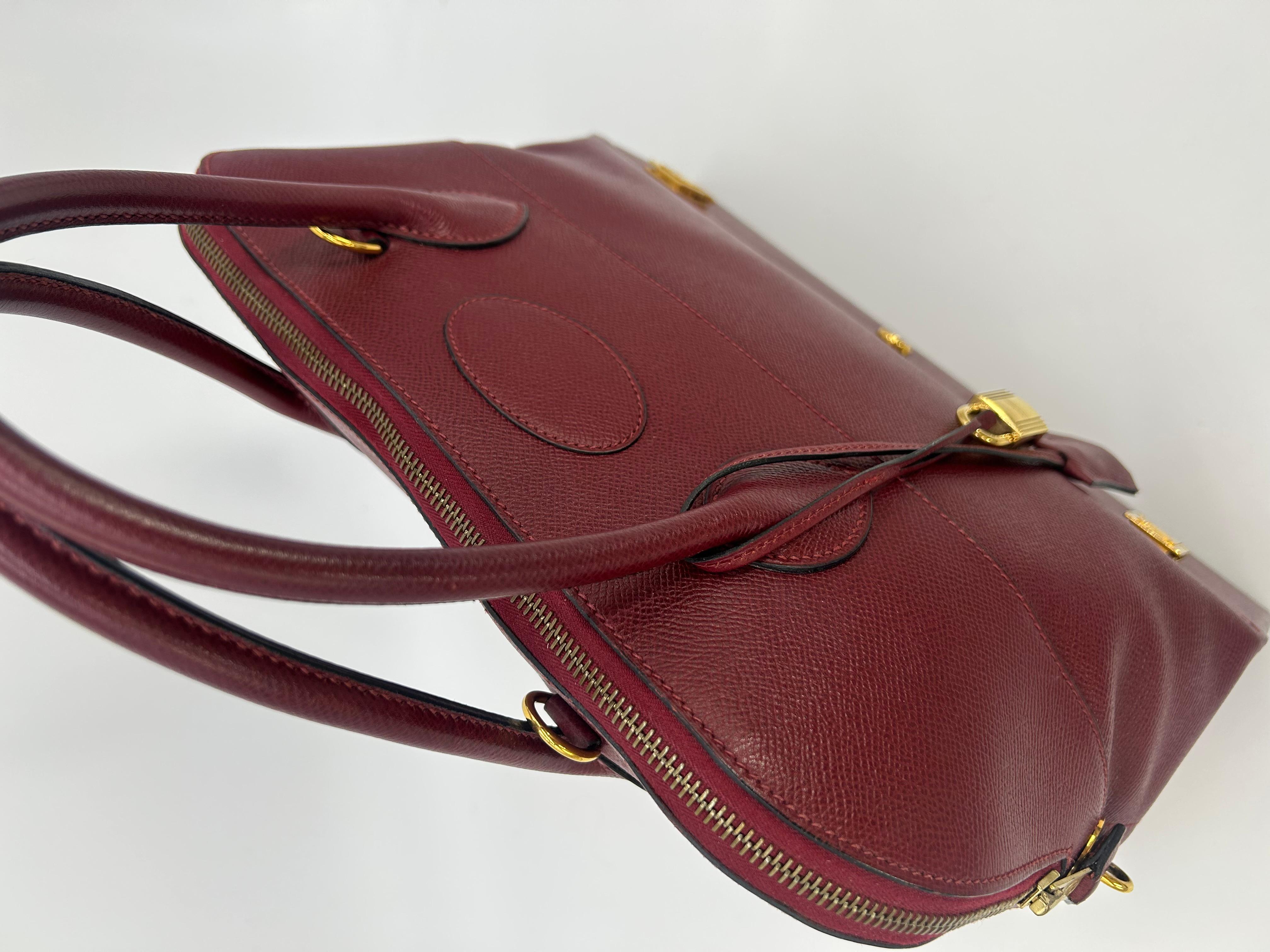 Hermes Rouge Epsom Leather Macpherson Bag c1990s For Sale 6