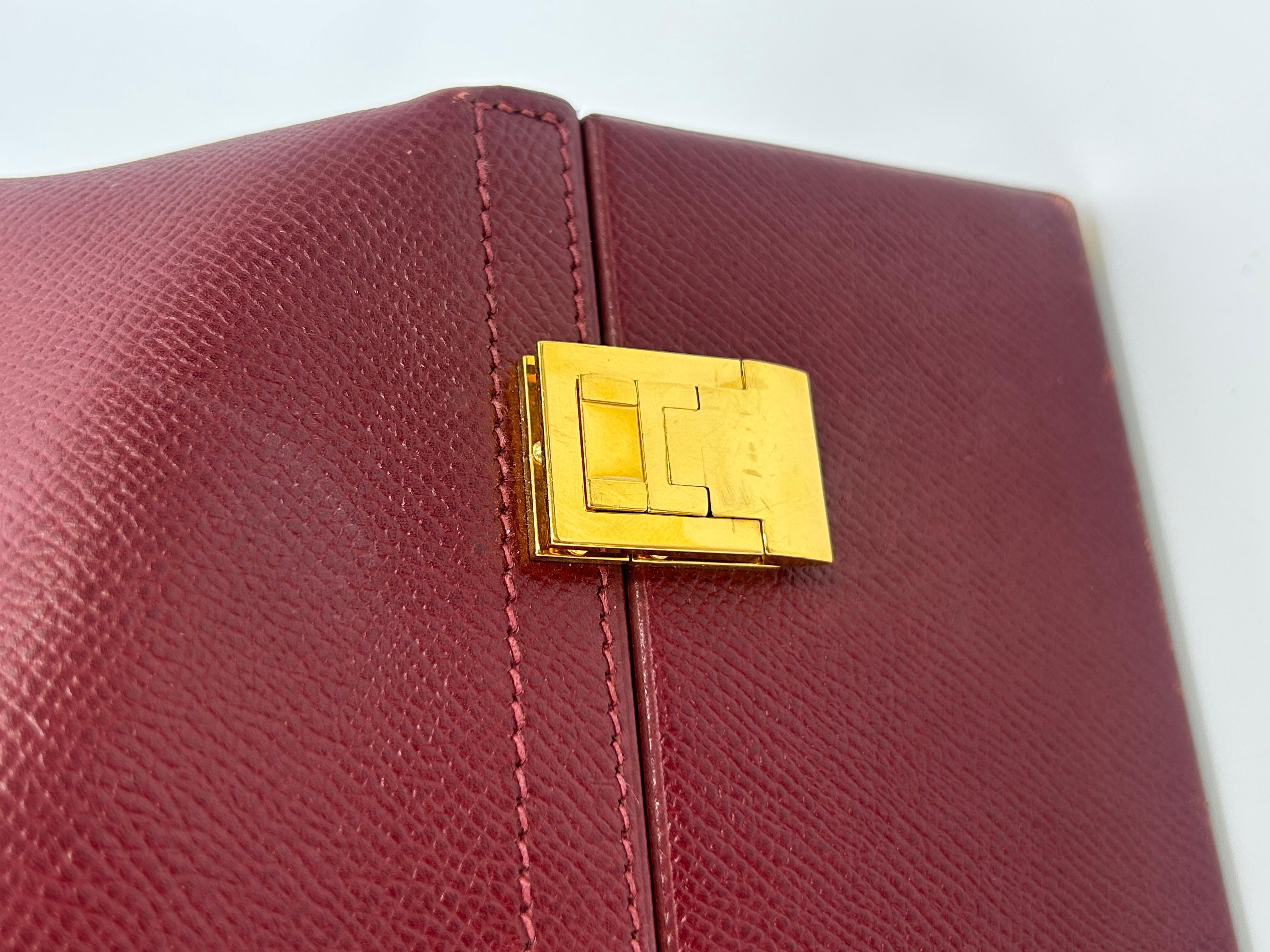 Hermes Rouge Epsom Leather Macpherson Bag c1990s For Sale 12
