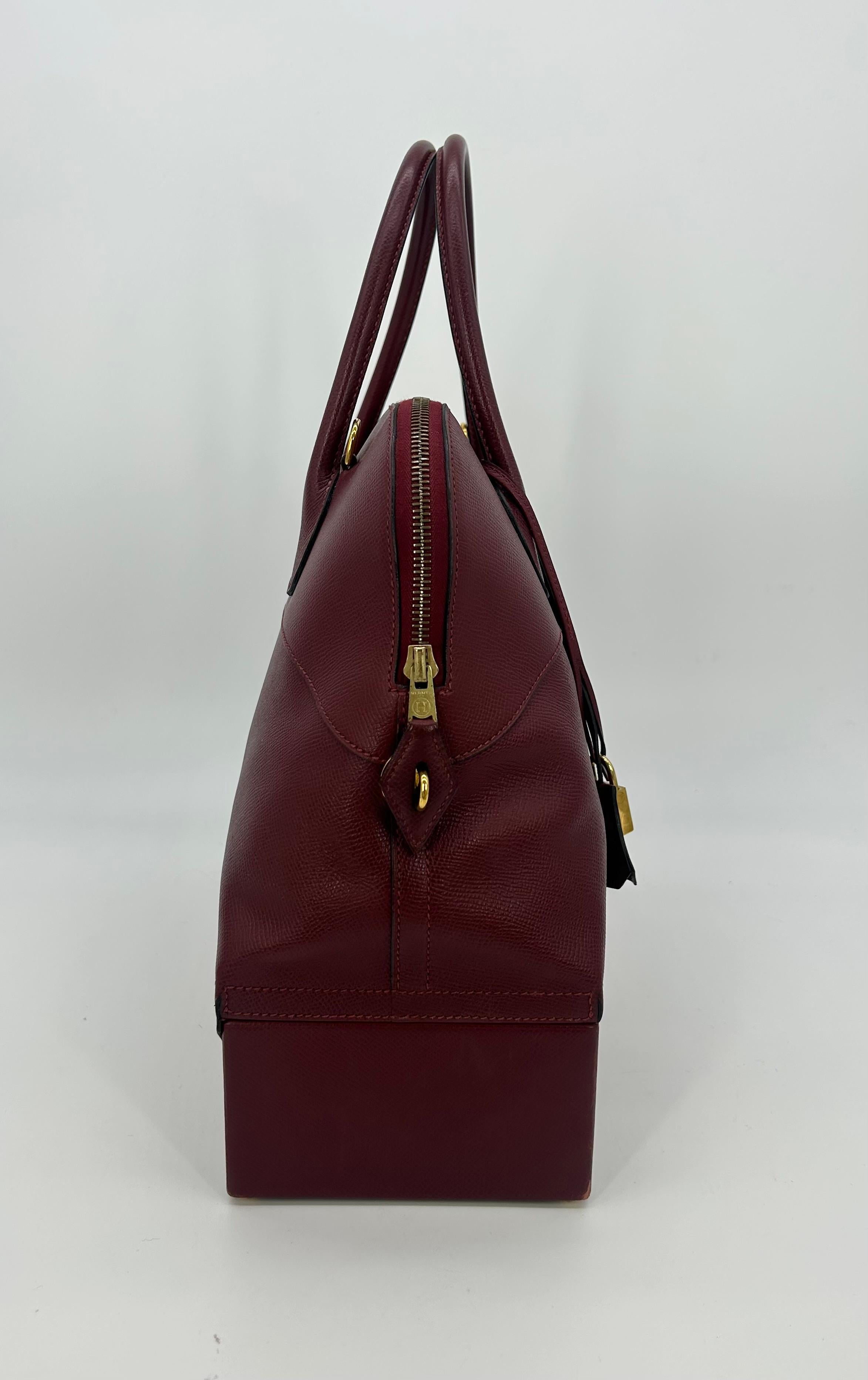 Hermes Rouge Epsom Leather Macpherson Bag c1990s In Good Condition For Sale In Philadelphia, PA