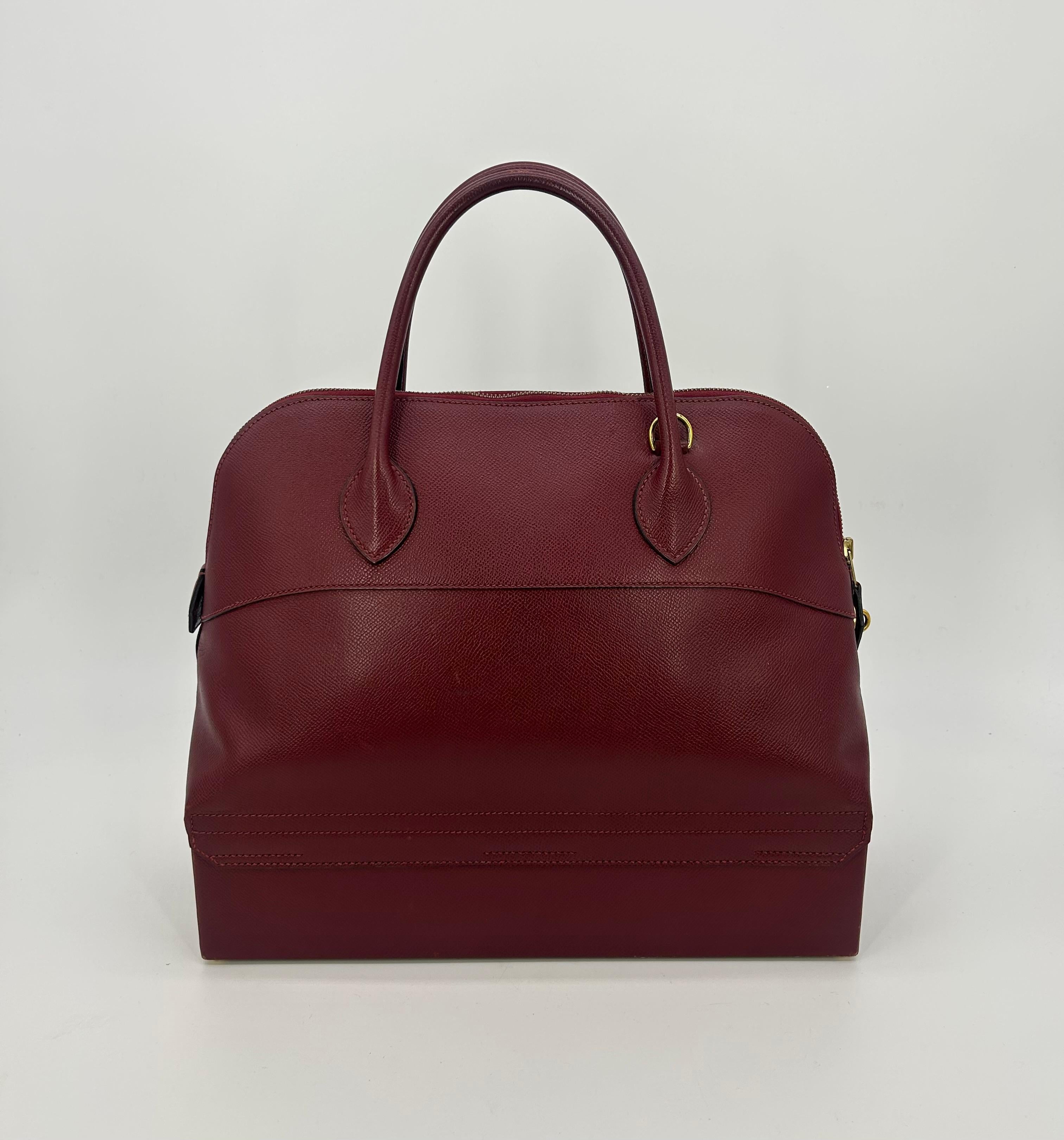 Women's Hermes Rouge Epsom Leather Macpherson Bag c1990s For Sale