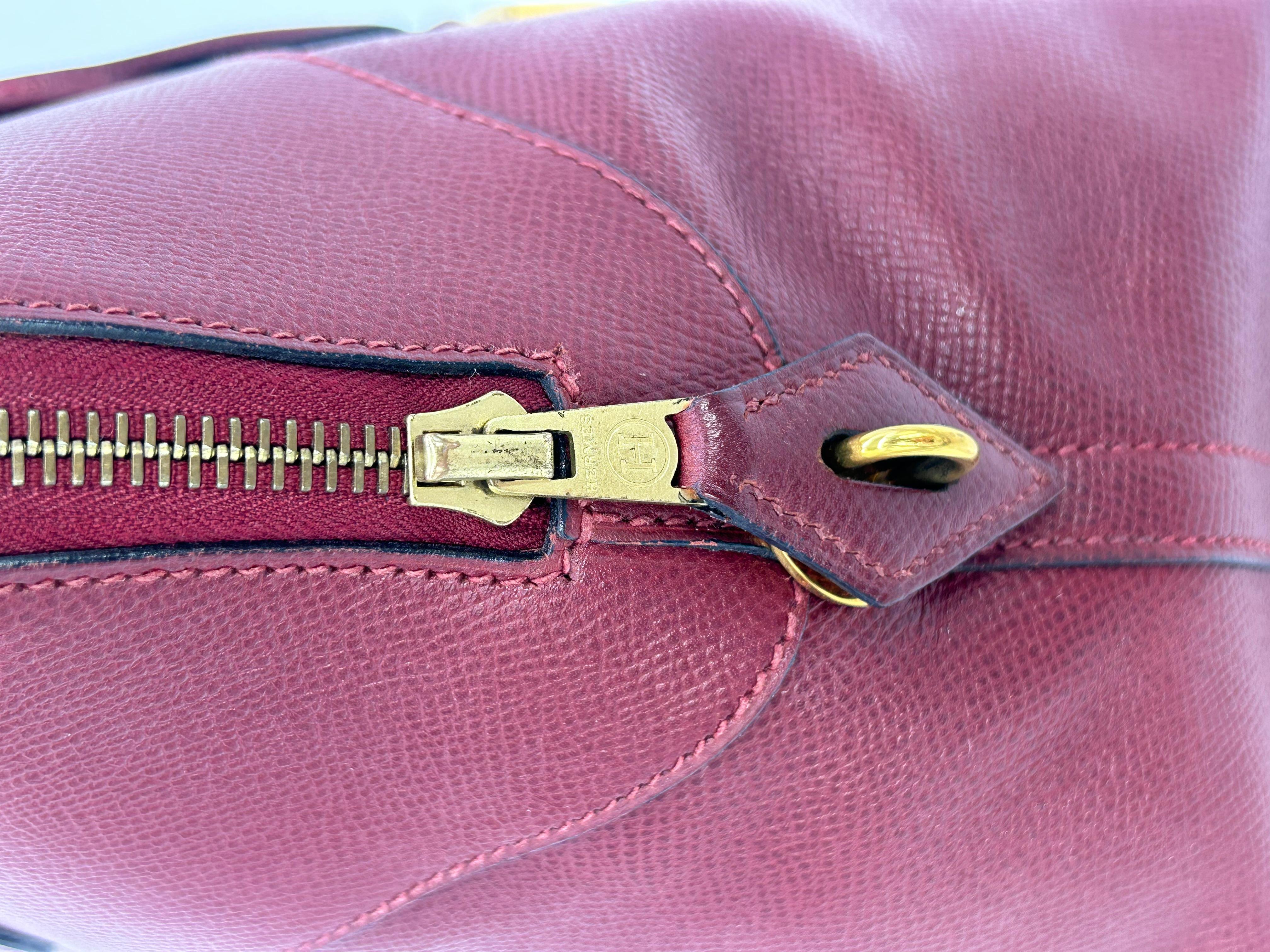 Hermes Rouge Epsom Leather Macpherson Bag c1990s For Sale 5