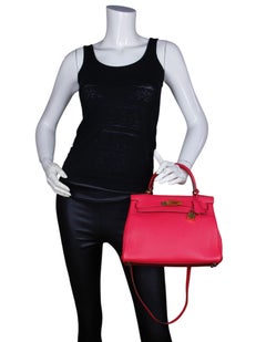 Hermes Rouge Extreme Togo Leather 28cm Retourne Kelly Bag GHW