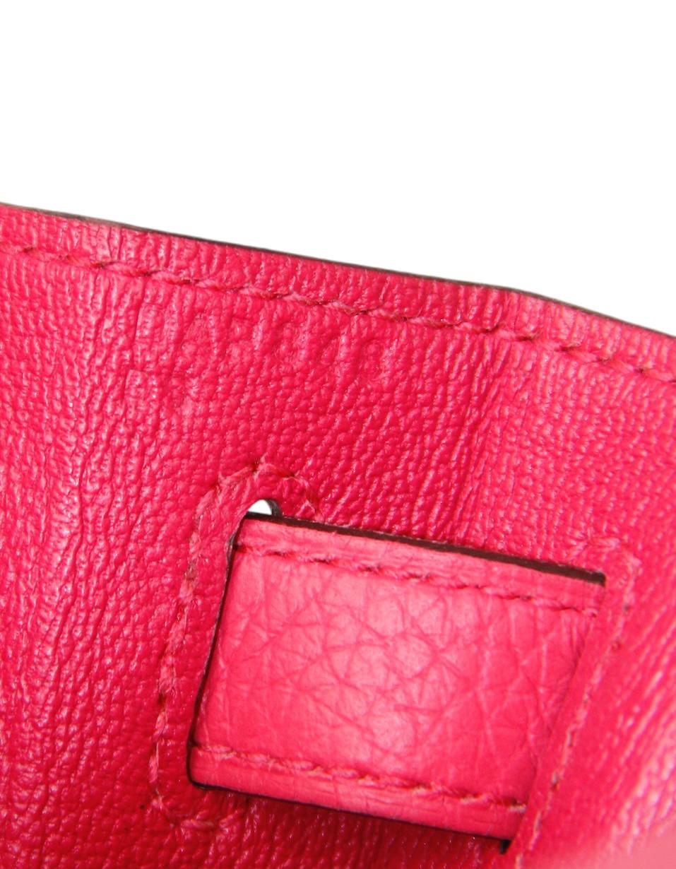 Hermes Rouge Extreme Togo Leather 28cm Retourne Kelly Bag GHW For Sale 3