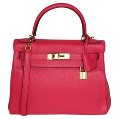 Hermes Rouge Extreme Togo Cuir 28cm Retourne Sac Kelly GHW