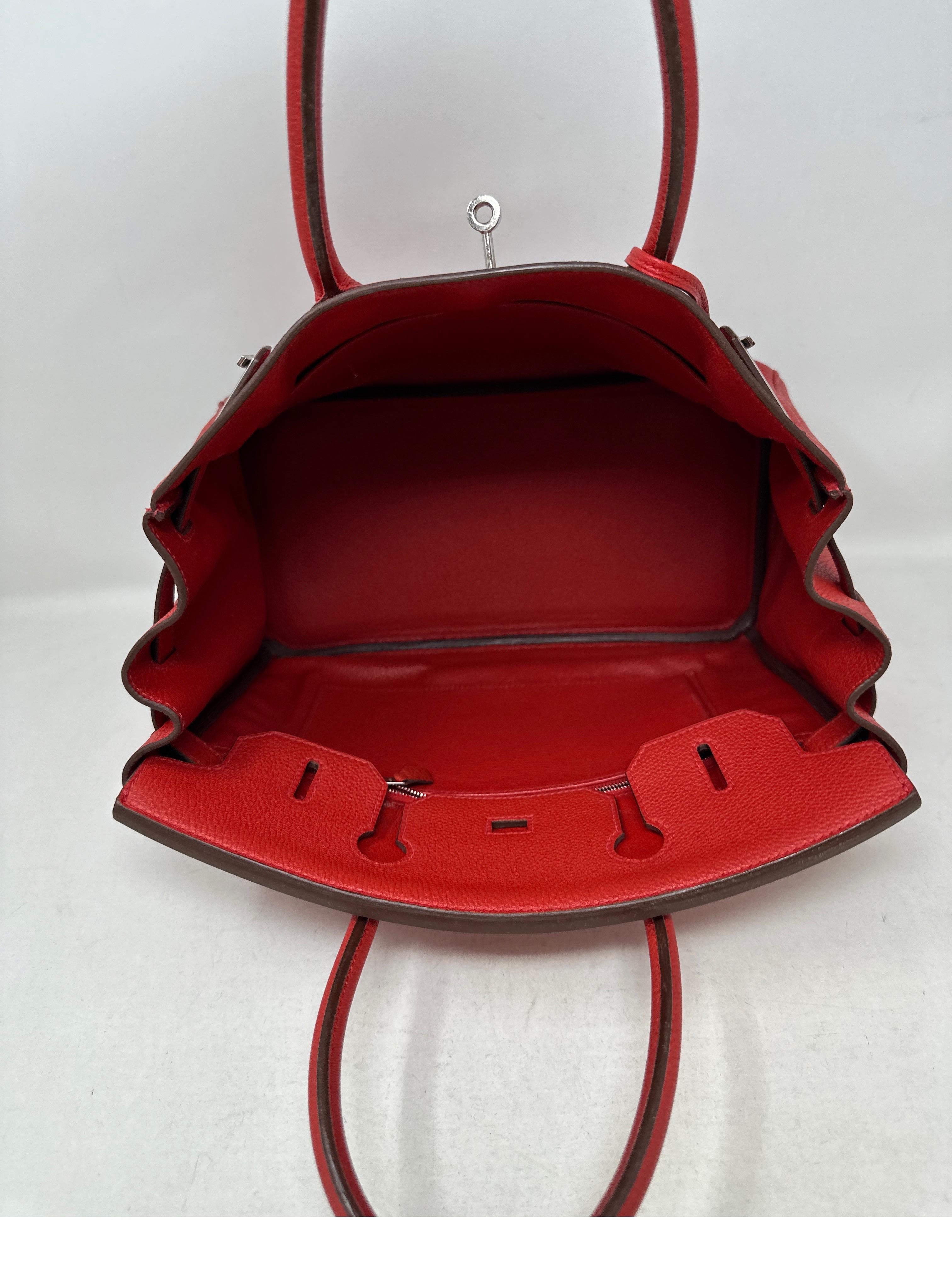 Hermes Rouge Garance Birkin 30 Bag 6